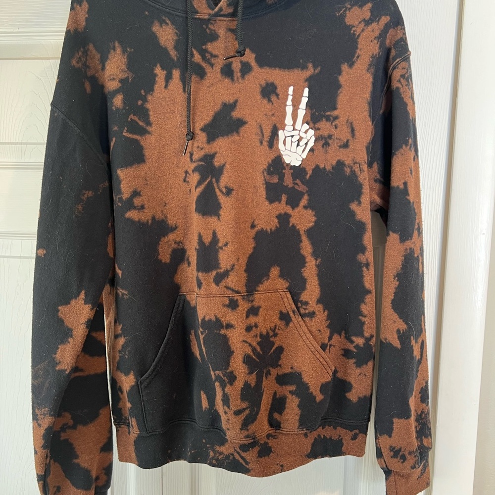 Black and Brown Tie-Dye Hoodie
